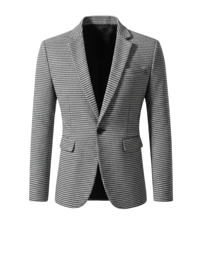 Men’s Textured Single Button Blazer