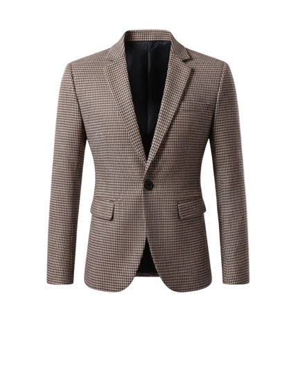 Men’s Textured Single Button Blazer