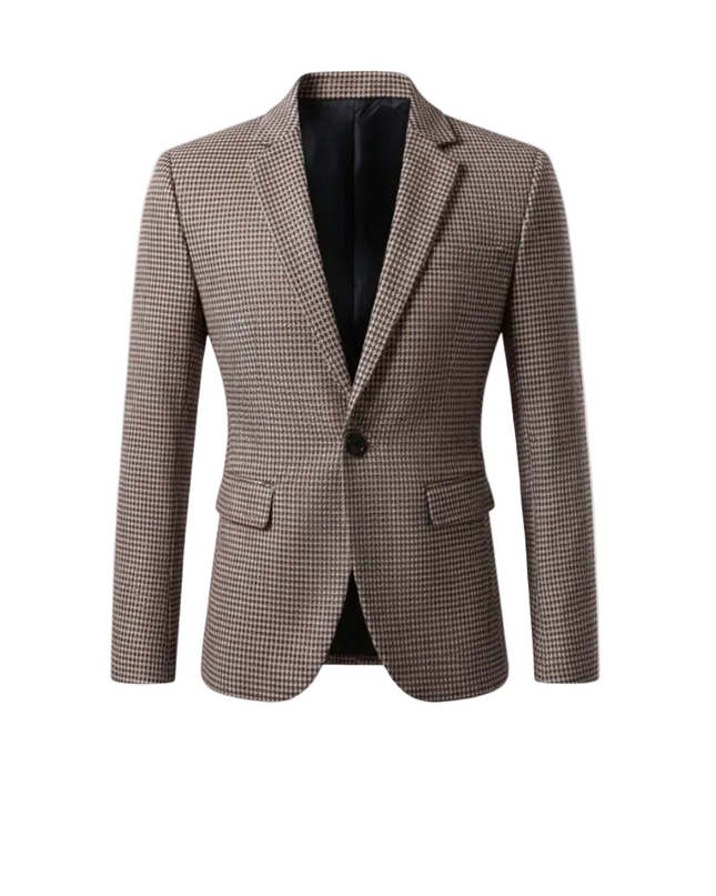 Men’s Textured Single Button Blazer