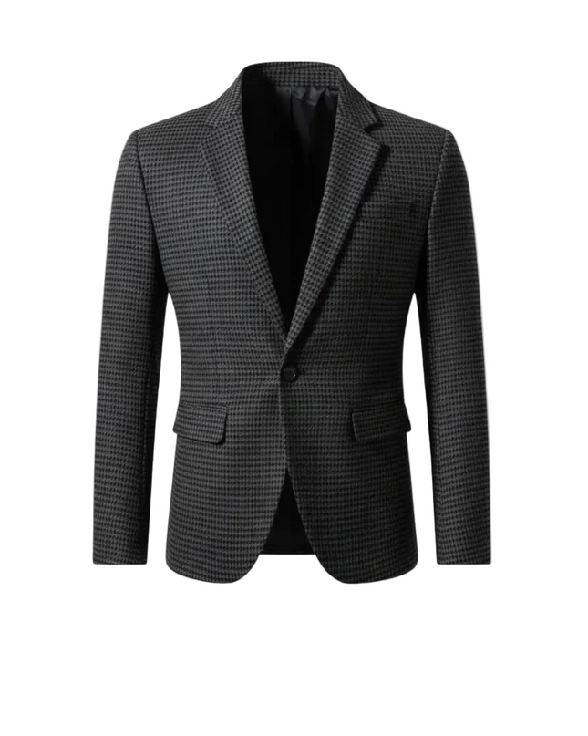 Men’s Textured Single Button Blazer