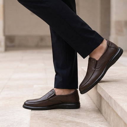 Men’s Textured Slip-On Casual Loafers