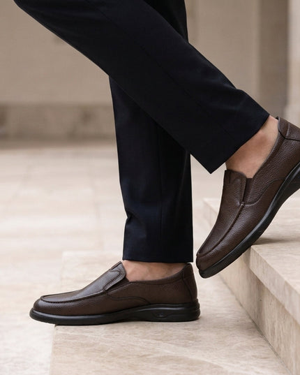 Men’s Textured Slip-On Casual Loafers