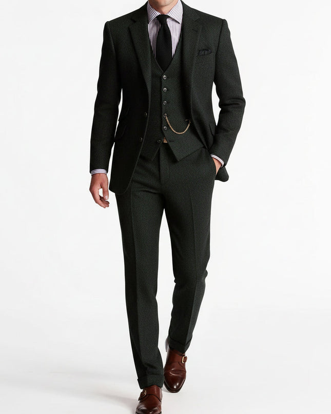 Men’s Three-Piece Textured Suit Set