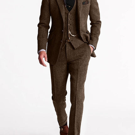 Men’s Three-Piece Textured Suit Set
