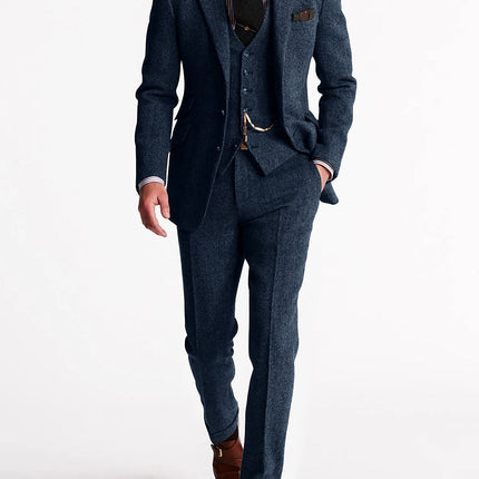 Men’s Three-Piece Textured Suit Set