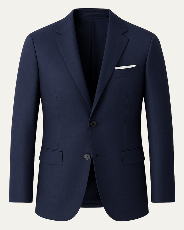 Men’s Two-Piece Suit Set with Notch Lapel Blazer and Straight-Leg Trousers