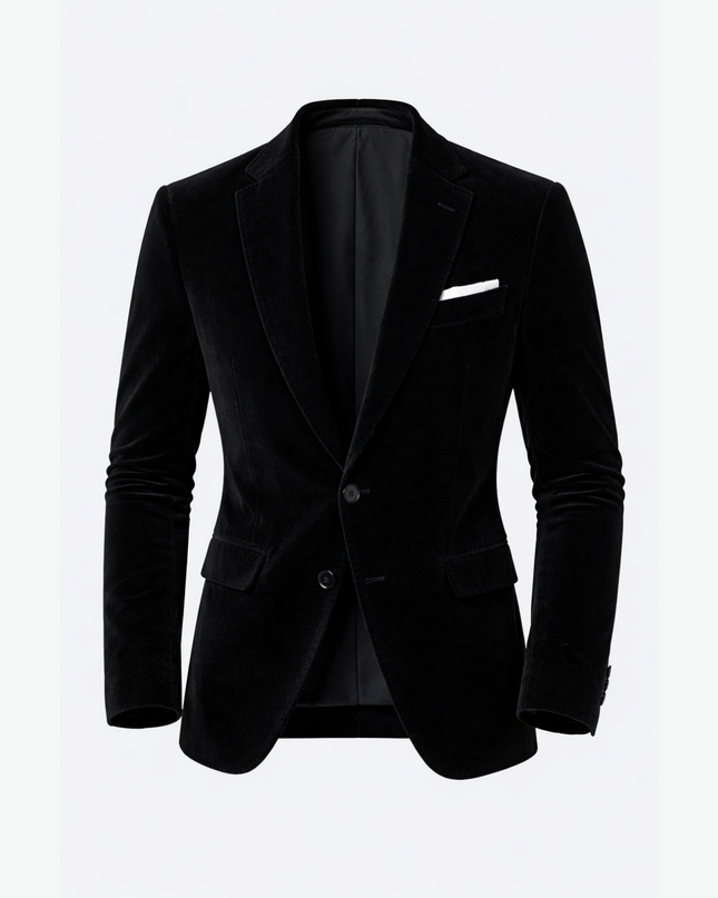 Men’s Velvet Notched Lapel Blazer