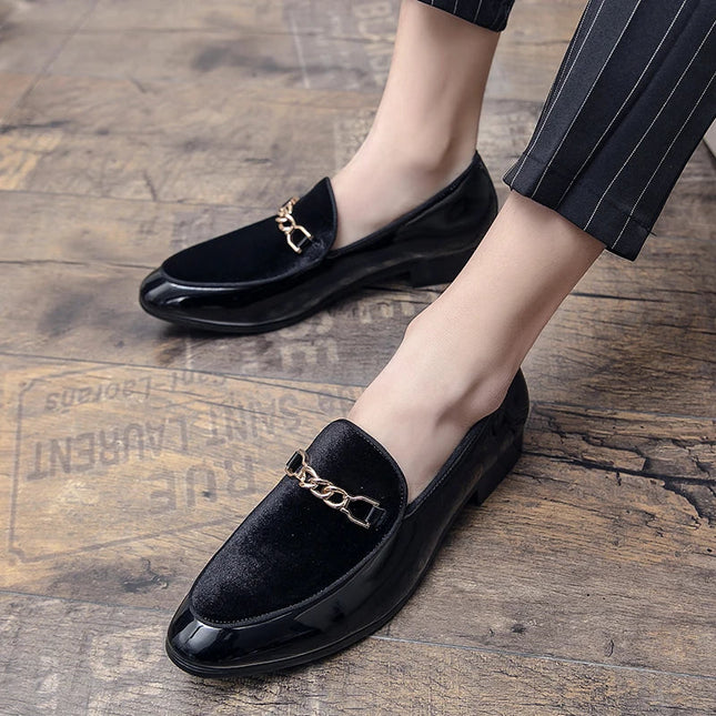 Men’s Velvet Panel Horsebit Loafers