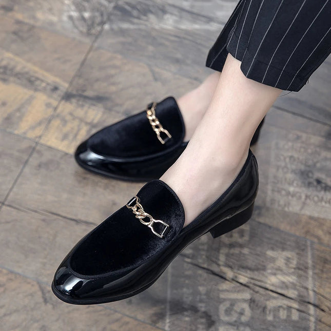 Men’s Velvet Panel Horsebit Loafers