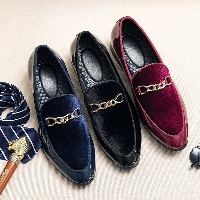 Men’s Velvet Panel Horsebit Loafers