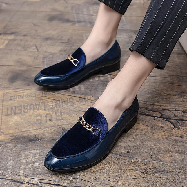 Men’s Velvet Panel Horsebit Loafers