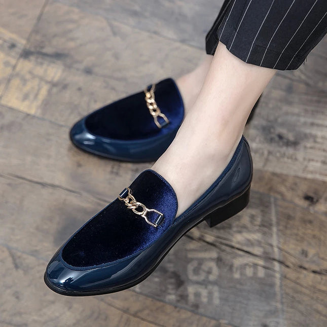 Men’s Velvet Panel Horsebit Loafers