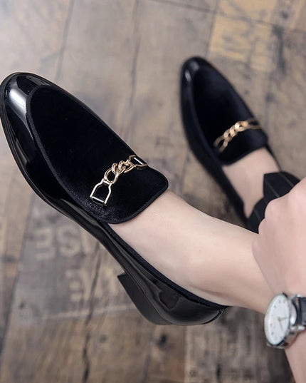 Men’s Velvet Panel Horsebit Loafers