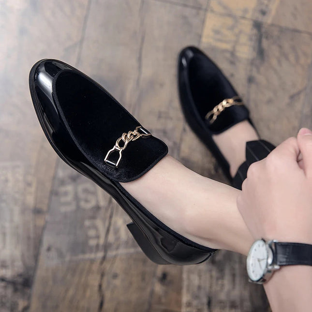 Men’s Velvet Panel Horsebit Loafers