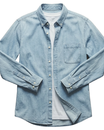 Men’s Washed Denim Button Shirt