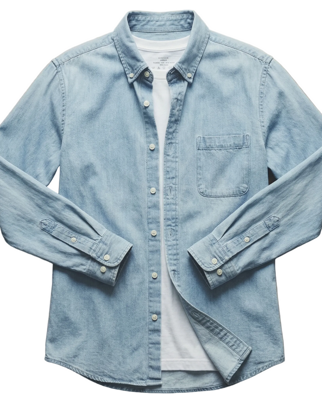 Men’s Washed Denim Button Shirt