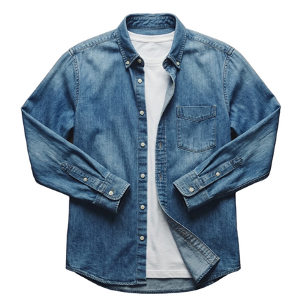 Men’s Washed Denim Button Shirt