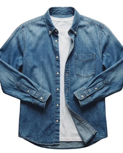 Men’s Washed Denim Button Shirt