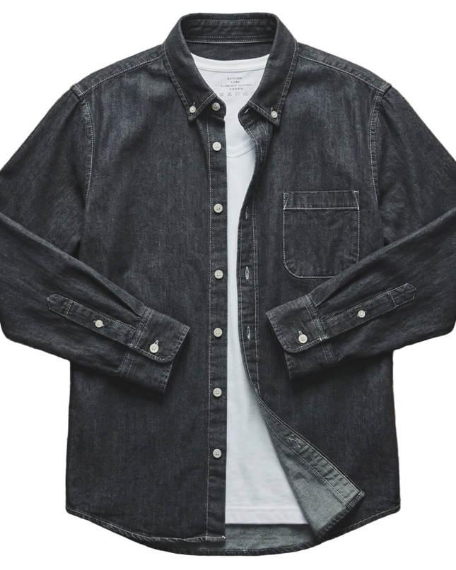 Men’s Washed Denim Button Shirt