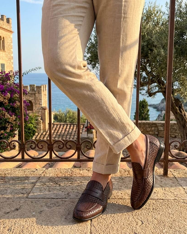 Men’s Woven Penny Loafers
