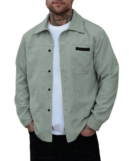 Men’s Long Sleeve Corduroy Jacket with Chest Pocket