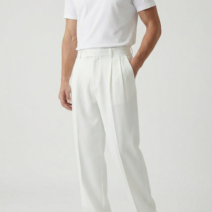 Men's Fitted Trousers Tailored Elegant Style