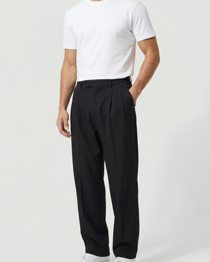 Men's Fitted Trousers Tailored Elegant Style