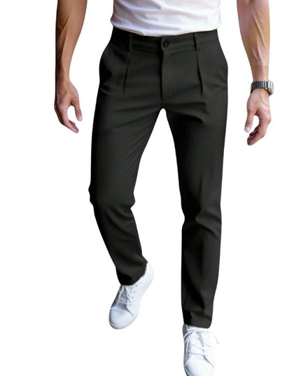 Men’s Pleated Pants in Solid Color