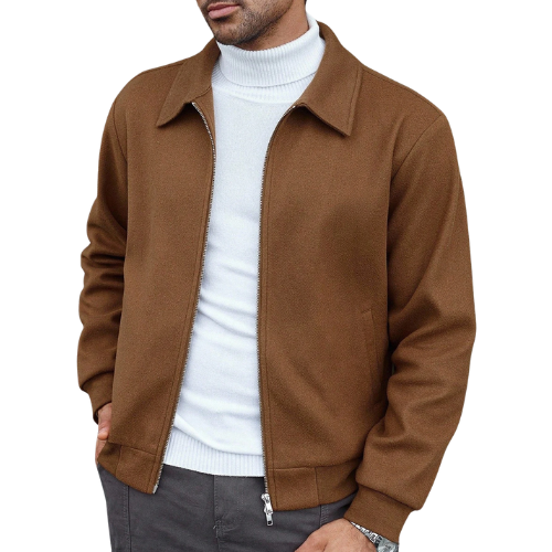 Men’s Long Sleeve Jacket with Zipper Closure
