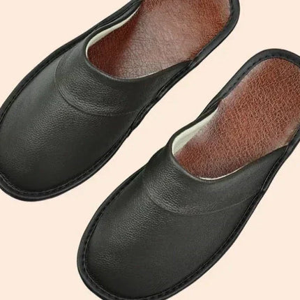 Merrick | Orthopedic Men's Slides – Leather House Slippers
