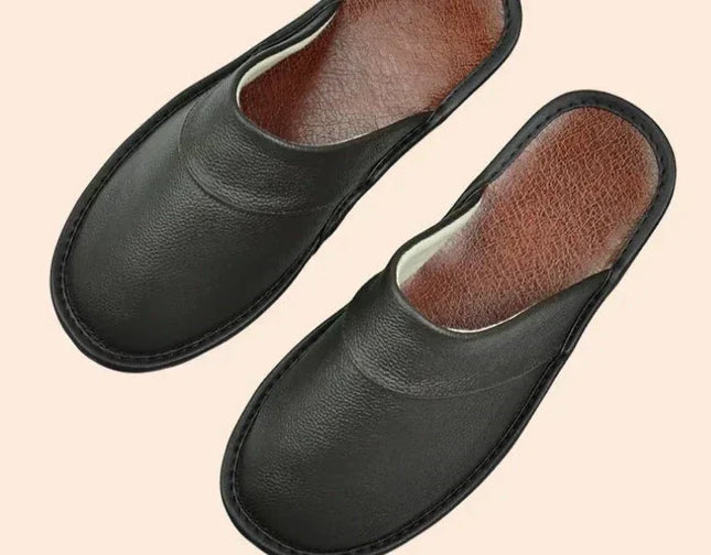 Merrick | Orthopedic Men's Slides – Leather House Slippers