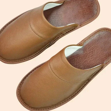 Merrick | Orthopedic Men's Slides – Leather House Slippers