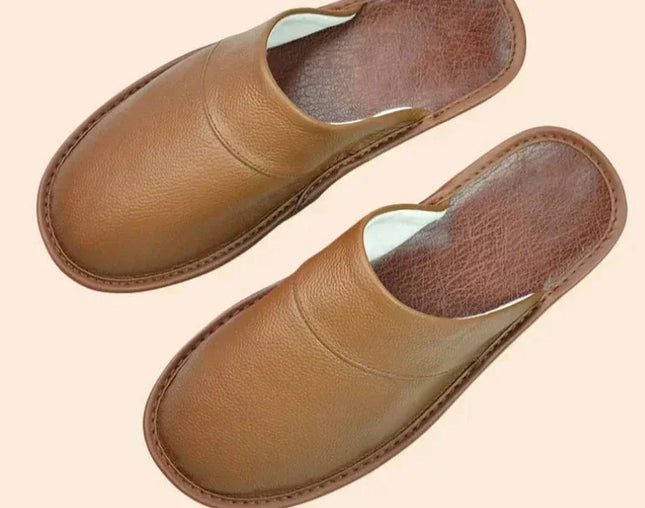 Merrick | Orthopedic Men's Slides – Leather House Slippers