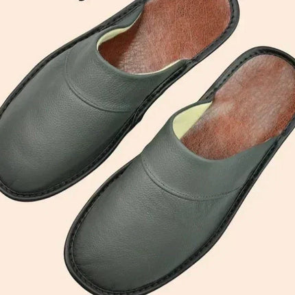 Merrick | Orthopedic Men's Slides – Leather House Slippers