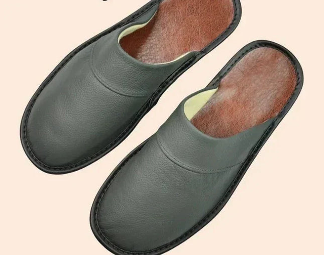 Merrick | Orthopedic Men's Slides – Leather House Slippers