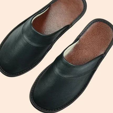Merrick | Orthopedic Men's Slides – Leather House Slippers