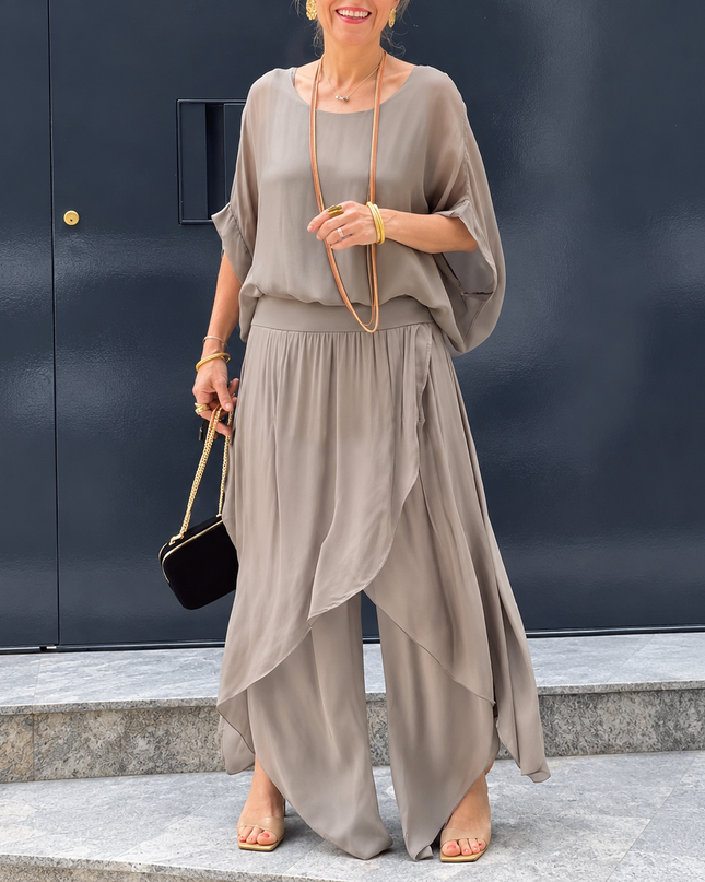 Mona | Two-Piece Maxi Set with Ruffle Skirt
