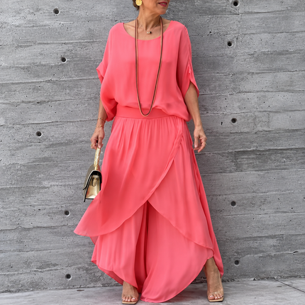 Mona | Two-Piece Maxi Set with Ruffle Skirt