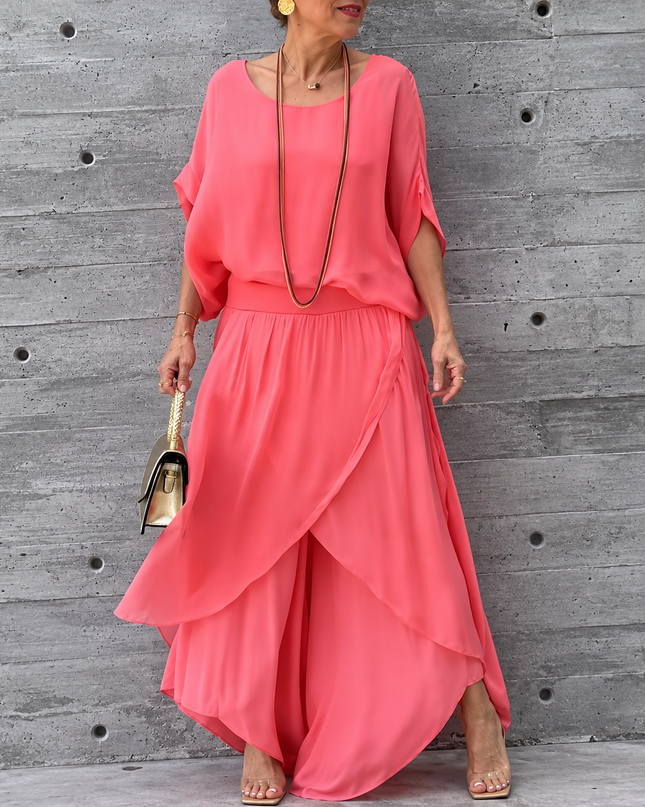 Mona | Two-Piece Maxi Set with Ruffle Skirt