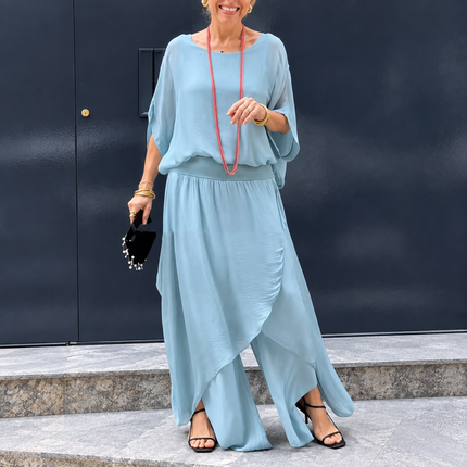 Mona | Two-Piece Maxi Set with Ruffle Skirt