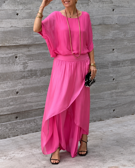 Mona | Two-Piece Maxi Set with Ruffle Skirt