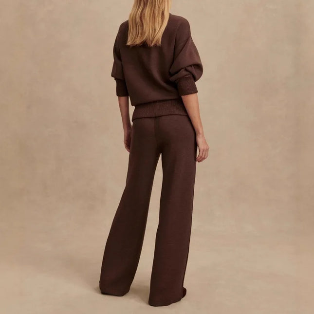 Natalie | Casual Knit Zip-Up Two-Piece Set