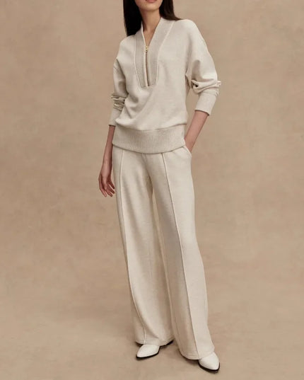 Natalie | Casual Knit Zip-Up Two-Piece Set
