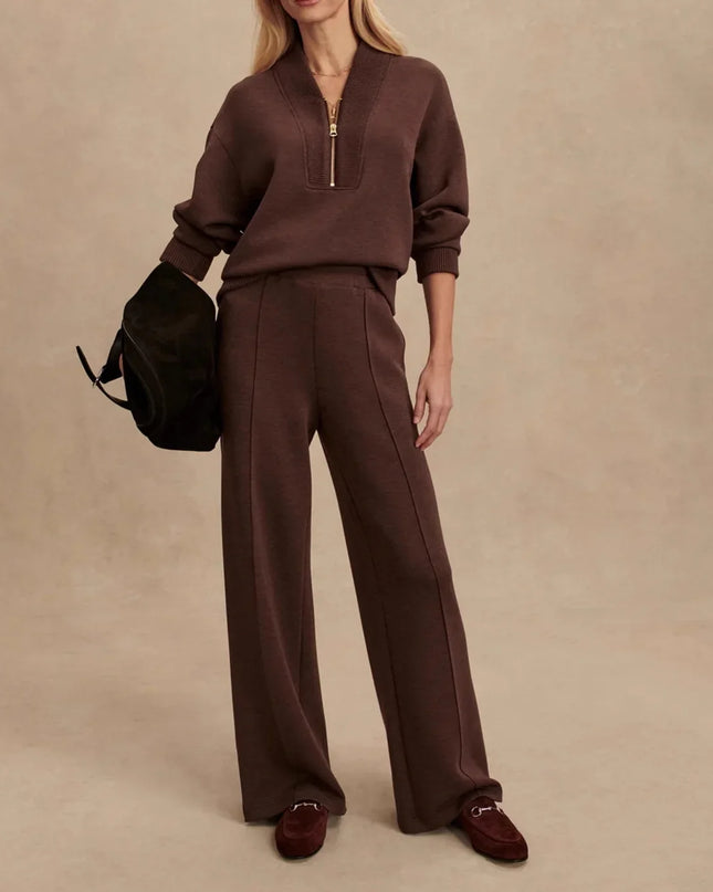 Natalie | Casual Knit Zip-Up Two-Piece Set