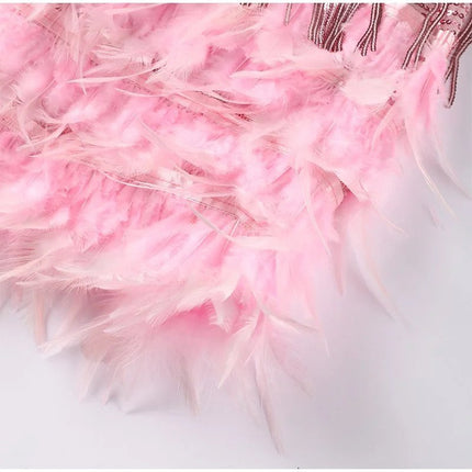 Odette | Glamour Feather Mini Dress – Fringe Party Style