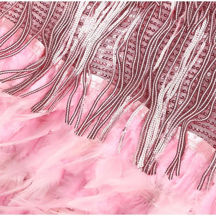 Odette | Glamour Feather Mini Dress – Fringe Party Style
