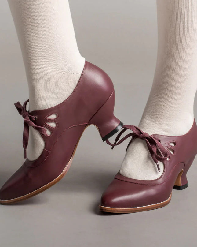 Odette | Vintage Kitten Heels – Lace-Up Mary Jane Style