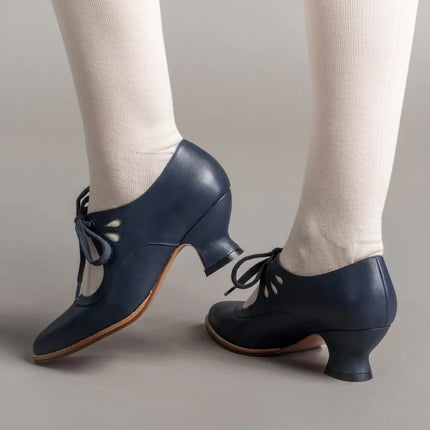 Odette | Vintage Kitten Heels – Lace-Up Mary Jane Style