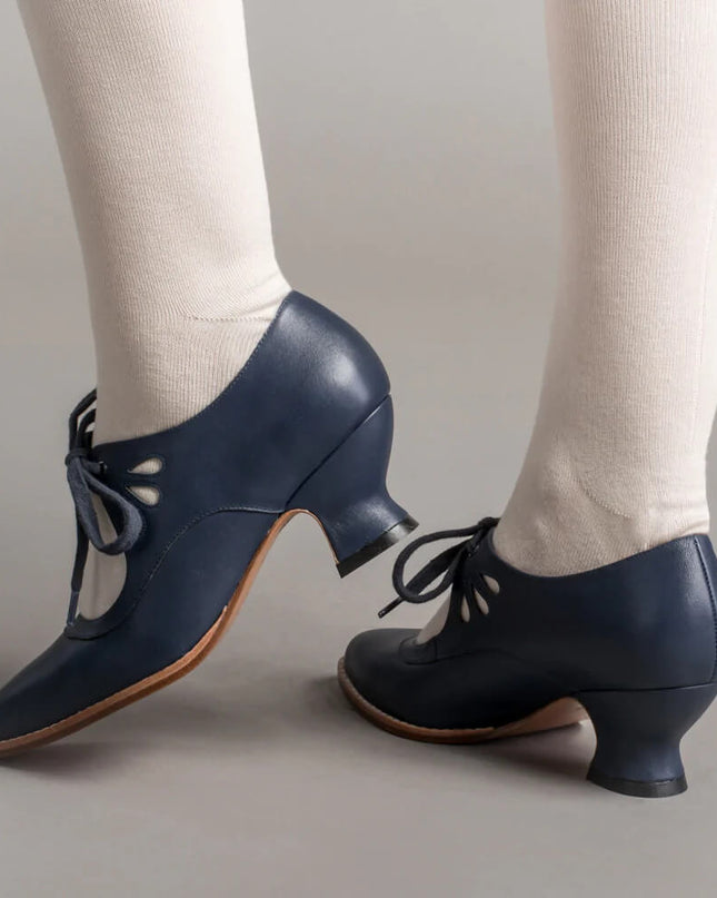 Odette | Vintage Kitten Heels – Lace-Up Mary Jane Style