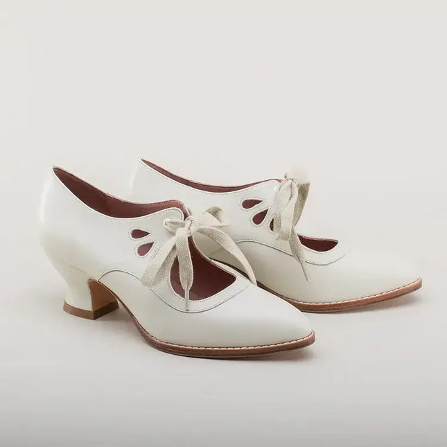 Odette | Vintage Kitten Heels – Lace-Up Mary Jane Style
